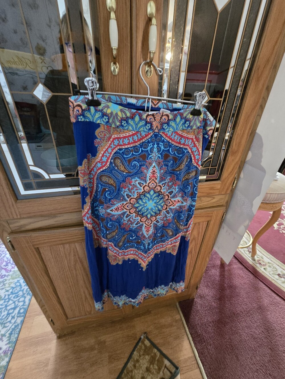 Blue Paisley Print Scarf / Shawl